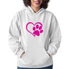 Moletom Feminino Coração Patinha Rosa - Foca na Moda