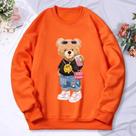 Moletom Feminino De Outono Quente Com Capuz De Lã, Estampa Urso Irmã Chá Com Leite, Casual Hip Hop