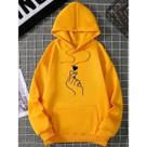 Moletom Feminino e Masculino Blusa de Frio Canguru Unissex Mão Coreana Estampado Com bolso e capuz