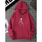 Moletom Feminino e Masculino Blusa de Frio Canguru Unissex Mão Coreana Estampado Com bolso e capuz