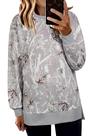 Moletom feminino ECOWISH com gola redonda e manga comprida com estampa camuflada