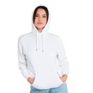 Moletom feminino em algodão branco canguru Moletom feminino em algodão branco canguru