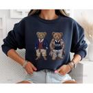 Moletom Feminino Estampa Casal Urso Usa Blusa De Frio Suéter Bear Estampado Tendência 2026 Outono In