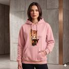 Moletom Feminino Estampado Canguru Algodão Com Capuz Casual Confortável
