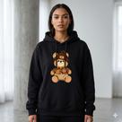 Moletom Feminino Estampado Canguru Algodão Com Capuz Casual Confortável