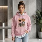 Moletom Feminino Estampado Canguru Algodão Com Capuz Casual Confortável