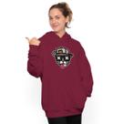 Moletom feminino estampado ganguru flanelado com capuz urso bone bolado