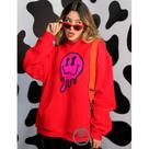 Moletom Feminino Estampado Smiley Blusao Linha Premium Personalizado Blusa de Frio com Bolso e Capuz Moletom Feminino Estampado Smiley Blusao Linha Premium Personalizado Blusa de Frio com Bolso e Capuz