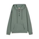 Moletom feminino europeu e N de manga comprida solto casual com capuz e bolso com cordão Moletom feminino europeu e N de manga comprida solto casual com capuz e bolso com cordão