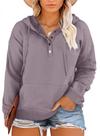 Moletom feminino Eytino plus size de manga comprida com bolso roxo