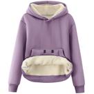 Moletom feminino Flygo, forrado de lã sherpa, roxo de inverno, XXL