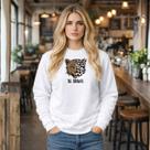 Moletom Feminino Gola Redonda Flanelado Estampa Onça Be Brave