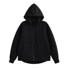 Moletom Feminino Oversized Com Zíper, Manga Comprida, Com Capuz, Jaqueta De Outono