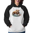 Moletom Feminino Panda Vermelho Relaxando Na Piscina - Foca na Moda