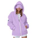 Moletom feminino PBNBP com zíper completo e máscara de olhos embutida roxa Moletom feminino PBNBP com zíper completo e máscara de olhos embutida roxa