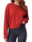 Moletom Feminino PINSPARK Oversized com Gola Redonda - Vermelho Moletom Feminino PINSPARK Oversized com Gola Redonda - Vermelho
