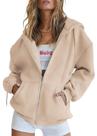 Moletom Feminino PRETTYGARDEN 2025 com Zíper Verde Claro XL