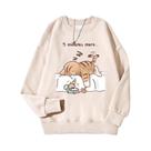 Moletom Feminino Quente Com Capuz Estampa De Gato Casual Unissex Pullover Outono Moletom Feminino Quente Com Capuz Estampa De Gato Casual Unissex Pullover Outono
