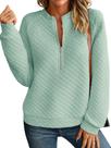 Moletom feminino Schine com meio zíper acolchoado, gola redonda, verde Moletom feminino Schine com meio zíper acolchoado, gola redonda, verde