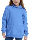 Moletom Flygo unissex para meninos e meninas forrado de lã de 5 a 11 anos, azul claro