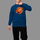 Moletom Gola Careca Algodão Casual Moda De Rua Tecido Macio Basquete Fire