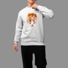 Moletom Gola Careca Basico Masculino Casual Confortável Inverno Blusa De Frio Leon Cabra