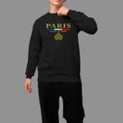 Moletom Gola Careca Basico Masculino Streetwear Casual Moda De Rua Inverno Blusa De Frio Tecido Macio Paris Risco