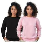 Moletom Gola Careca Feminino Algodão Liso Kit 2 Peças
