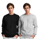 Moletom Gola Careca Masculino Algodão Liso Kit 2 Peças