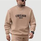 Moletom Gola Careca Masculino Estampado Chicago Ilinois 1251 Modinha Jovem Skatista Street Urbano