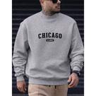 Moletom Gola Careca Masculino Estampado Chicago Ilinois 1251 Modinha Jovem Skatista Street Urbano