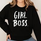 Moletom Gola Careca Modinha Estampa Girl Boss 043 Chefe Feminino Clean Girl Tumblr Inverno Frio