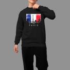 Moletom Gola Careca Streetwear Basico Casual Estiloso Tecido Macio Paris Bandeira
