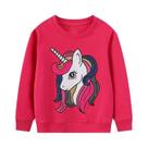 Moletom Infantil 100% Algodão, Manga Comprida, Gola Redonda, Estampa De Unicórnio, Quente, Casual,