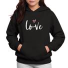 Moletom Infantil Canguru Menina Algodão Estampa Love