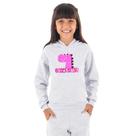 Moletom Infantil Canguru Menina Dinossauro Pink Benellys
