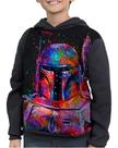 Moletom Infantil Capacete Mandalorian Star Wars Psicodélico