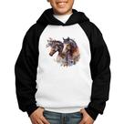 Moletom Infantil Casal de cavalos e flores - Foca na Moda