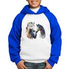 Moletom Infantil Casal de Cavalos Watercolor - Foca na Moda