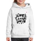 Moletom Infantil Live Laugh Love - Foca na Moda