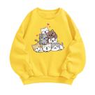 Moletom KEEVICI Cute Cat para meninas de manga comprida amarelo 160 cm Moletom KEEVICI Cute Cat para meninas de manga comprida amarelo 160 cm