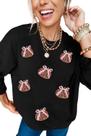 Moletom KevaMolly Halloween Sequin Ghost Graphic para mulher Moletom KevaMolly Halloween Sequin Ghost Graphic para mulher