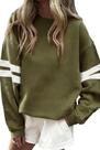 Moletom KevaMolly Varsity listrado de tamanho grande verde oliva XXL