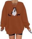 Moletom LUKYCILD Halloween de grandes dimensões Black Cat Ghost
