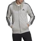 Moletom masculino Adidas Essentials French Terry com 3 listras e zíper completo