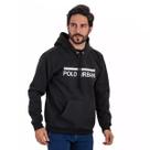 Moletom Masculino Algodão Bolso Canguru Capuz Polo Urban Preto