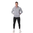 Moletom Masculino Cinza Claro com Zíper e Bolso Canguru Moletom Masculino Cinza Claro com Zíper e Bolso Canguru
