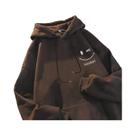 Moletom Masculino Com Capuz E Estampa Engraçada De Rosto Sorridente, Moletom Grosso De Cashmere Para
