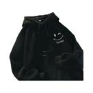 Moletom Masculino Com Capuz E Estampa Engraçada De Rosto Sorridente, Moletom Grosso De Cashmere Para