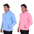 Moletom Masculino Com Capuz Flanelado Estampado Liso Canguru